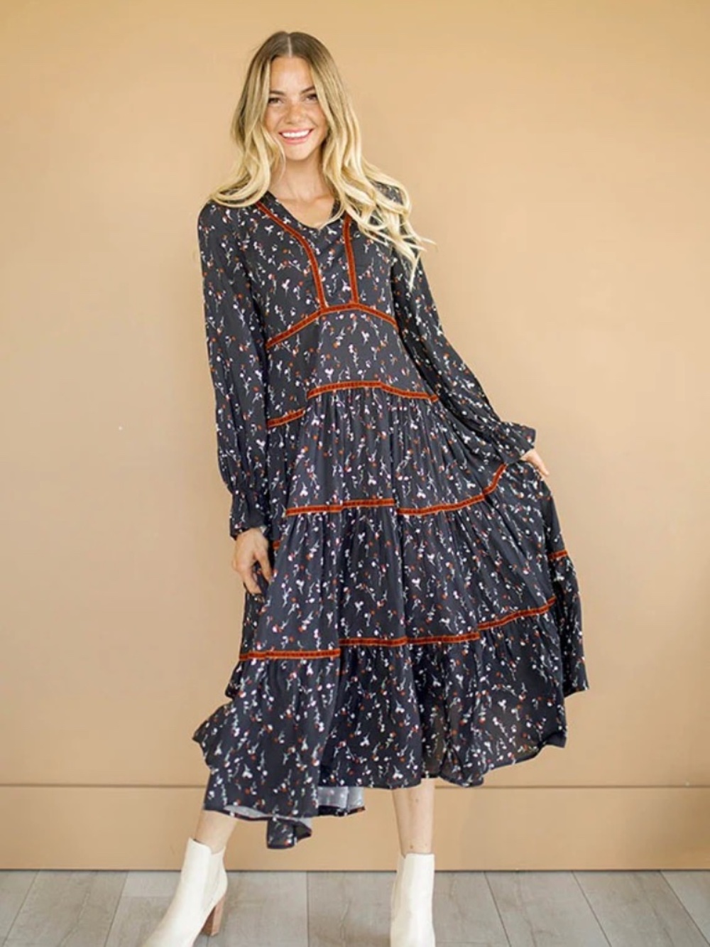 AINSLEY MIDNIGHT BLOSSOMS DRESS